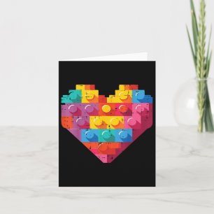 Valentinstag Blocks Heart Bricks Boys Girls Kinder Karte