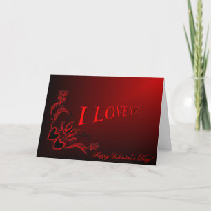 Valentinstag - Blume Herz und Schmetterling Feiertagskarte