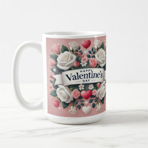 Valentinstag Blumendesign Kaffeetasse