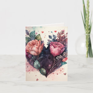 Valentinstag-Blumenherzkarte für Ihren Liebhaber Karte