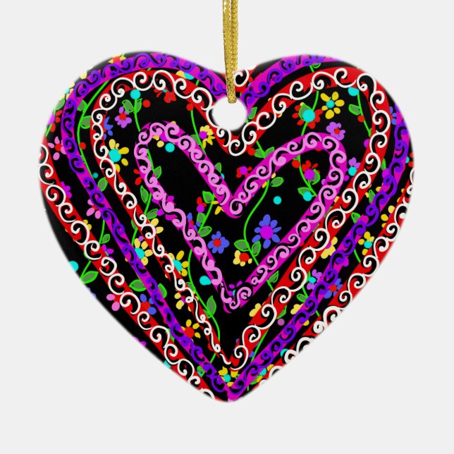 Valentinstag Blumenmuseum Keramik Ornament (Vorne)