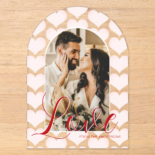 Valentinstag-Bogen individuell gestaltete Fotokart Acryleinladungen