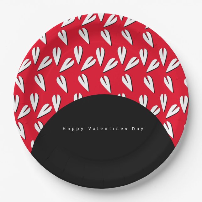 Valentinstag Bogen und Herzen Muster Pappteller (Vorderseite)