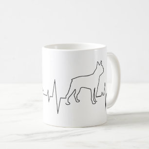 Valentinstag Boston Terrier Heartbeat Dog Lover Kaffeetasse