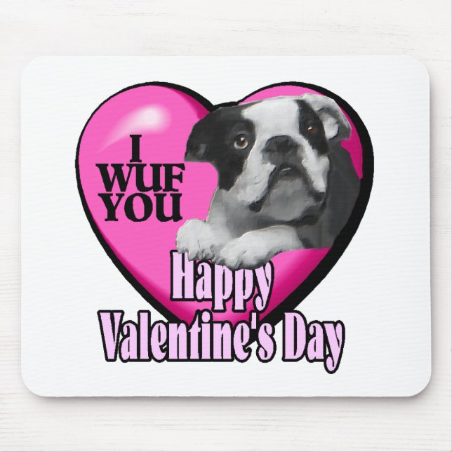 Valentinstag Boston Terrier Mousepad (Vorne)