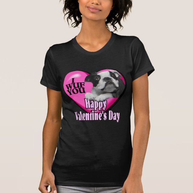 Valentinstag Boston Terrier T-Shirt (Vorderseite)