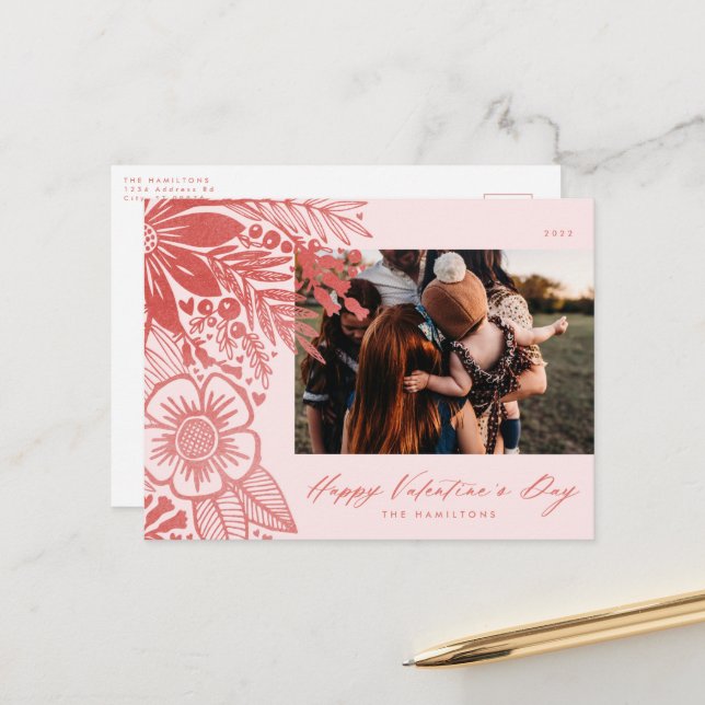 Valentinstag Bouquet Feiertagspostkarte (Vorderseite/Rückseite Beispiel)