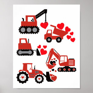 Valentinstag Boys Kinder Kleinkind Bauplan Truc Poster
