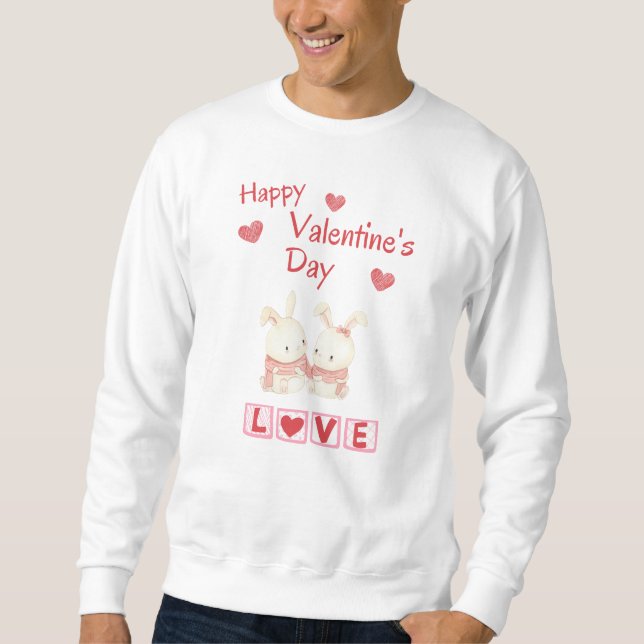 Valentinstag Bunnies Sweatshirt (Vorderseite)