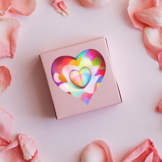Valentinstag bunte Liebe Herzklopfen Herz-Aufkleber (Von Creator hochgeladen)