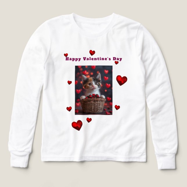 Valentinstag Calico Kätzchen rote Herzen Süßigkeit (Design Vorderseite)