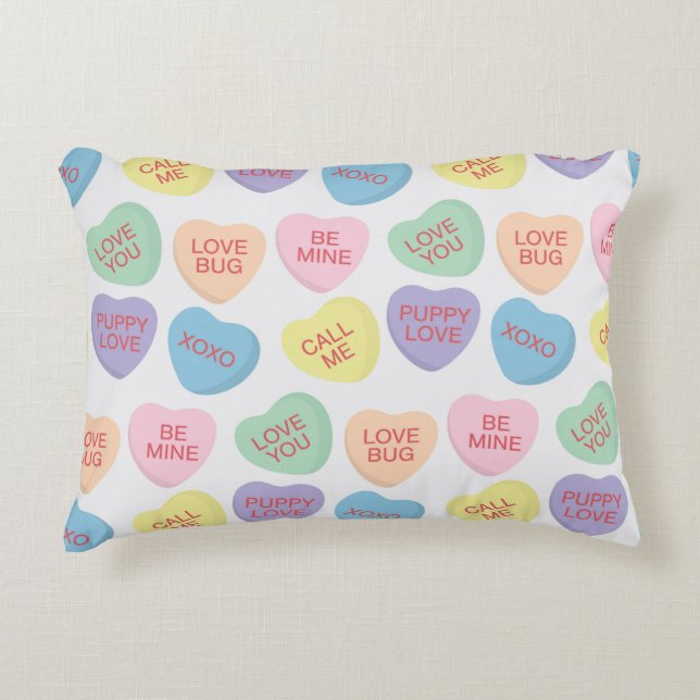 Valentinstag Candy Conversation Hearts Pillow Dekokissen (Vorderseite)