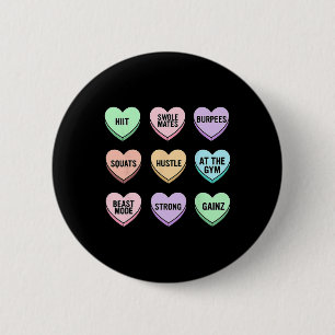 Valentinstag Candy Heart Bodybuilding Fitness Co Button