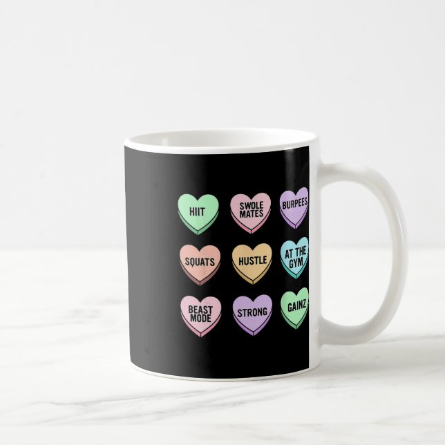 Valentinstag Candy Heart Bodybuilding Fitness Co Kaffeetasse (Rechts)