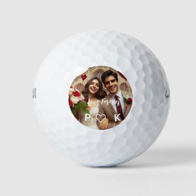 Valentinstag Candy Hearts Custom Foto Golfball (Vorderseite)