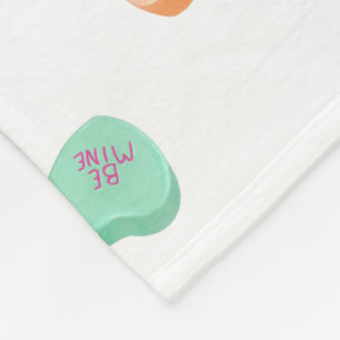 Valentinstag Candy Hearts Pattern Fleecedecke