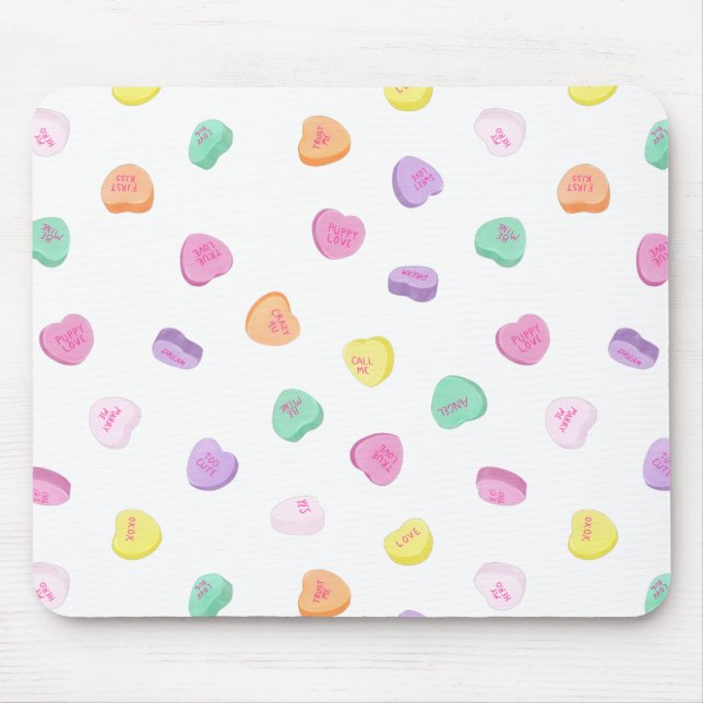 Valentinstag Candy Hearts Pattern Mousepad (Vorne)