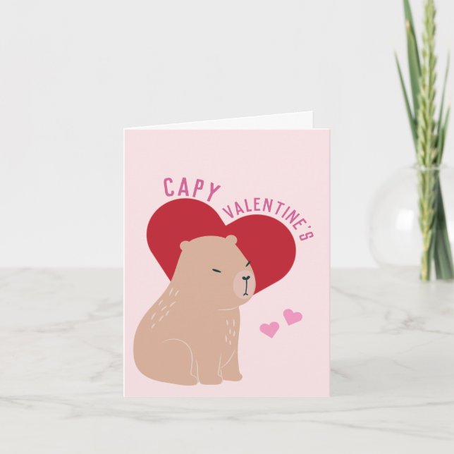 Valentinstag Capybara Capy Valentine Card (Vorderseite)