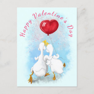 Valentinstag Card mit Couple Duck Liebe Postkarte
