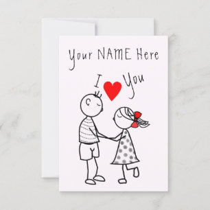 Valentinstag Card Romantisches Paar - I Liebe You Karte