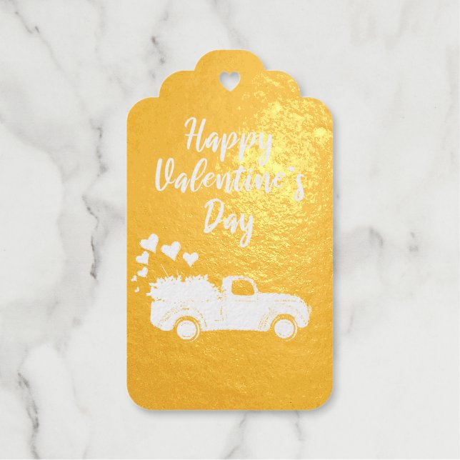 Valentinstag Card. Rotpink Geschenkanhänger (Vorderseite)