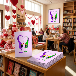 Valentinstag-Cartoon-Charakter Feiertagskarte