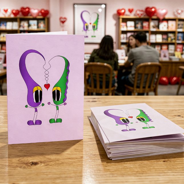 Valentinstag-Cartoon-Charakter Feiertagskarte (Here's a great card for Valentine's Day or any time of the year!)