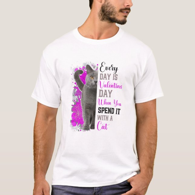 Valentinstag Cat Mother Mama Mama Owne T-Shirt (Vorderseite)