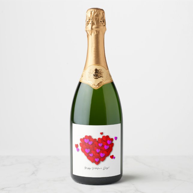 Valentinstag Champagner-Etiketten (Vorderseite)