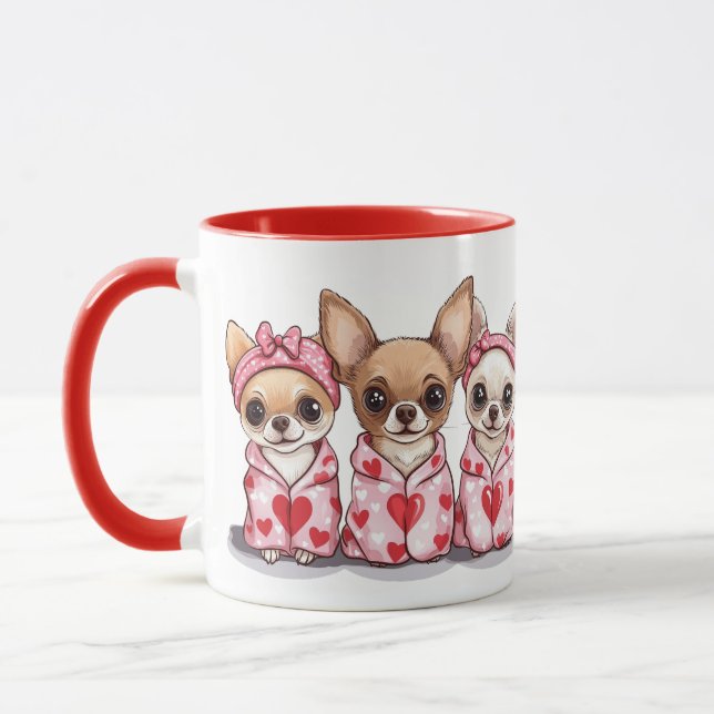 Valentinstag Chihuahua Dogs Tasse (Links)