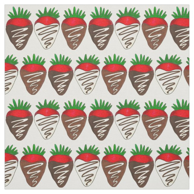 Valentinstag Chocolate Covered Strawberry Berry Stoff (Muster)