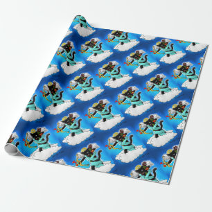 Valentinstag Coal Black Cupid Cat+BGC Geschenkpapier