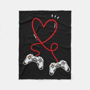 Valentinstag Controller Herz Videospiel Gamer Fleecedecke