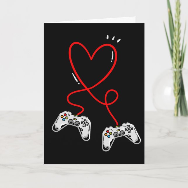 Valentinstag Controller Herz Videospiel Gamer  Karte (Vorderseite)