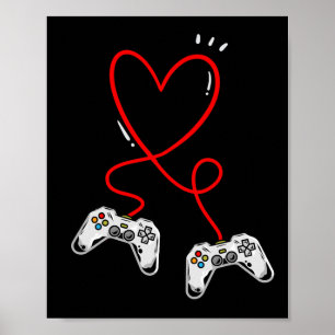 Valentinstag Controller Herz Videospiel Gamer  Poster