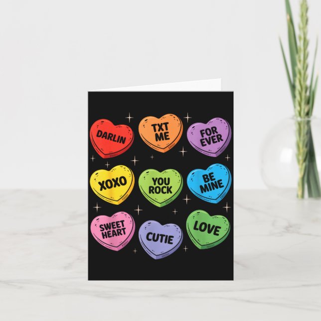 Valentinstag Conversation Hearts Candy Mine Kunstw Karte (Vorderseite)