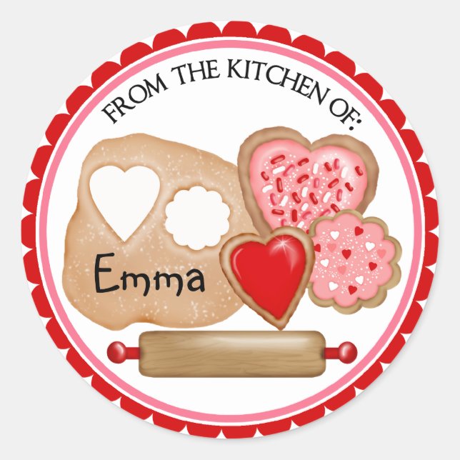 Valentinstag Cookies Stickers (Vorderseite)