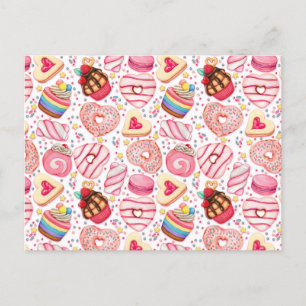 Valentinstag Cookies und Cupcakes Postkarte