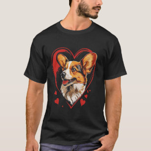 Valentinstag Corgi Hund Vektor T-Shirt