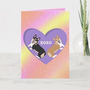 Valentinstag Corgi XOXO Dankeskarte