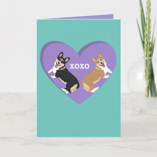 Valentinstag Corgi XOXO  Feiertagskarte
