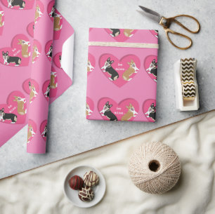 Valentinstag Corgis Geschenkpapier