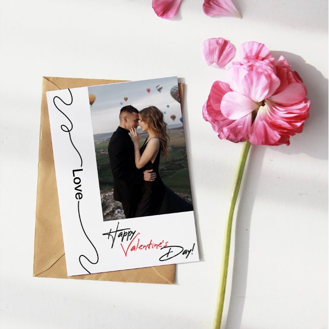 Valentinstag Couple Liebe Foto White Valentine Karte (Valentines Day Couple love Photo White Valentine's Card)