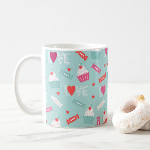 Valentinstag Cupcake Hört Liebe Muster Tasse