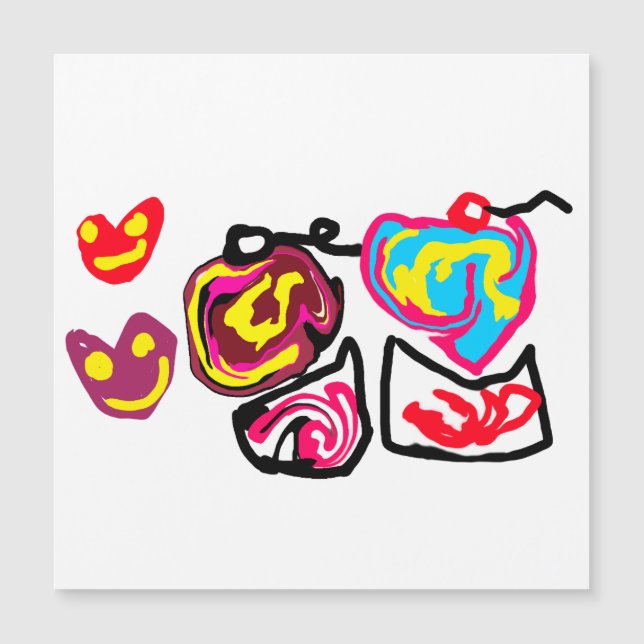 Valentinstag-Cupcakes Magnetkarte (Vorderseite)