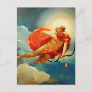 Valentinstag Cupid beim Abschuss seiner Liebespfei Feiertagspostkarte