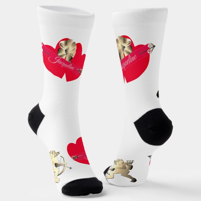 Valentinstag-Cupid-Besatzung-Socken Socken (Gewinkelt)