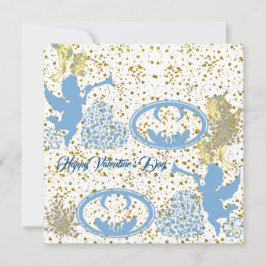 Valentinstag Cupid Blue Gold Sheen Romantische Nie