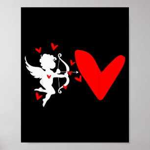 Valentinstag Cupid Herz Liebe Engel Damen T-Shirt Poster