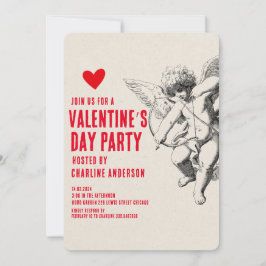 Valentinstag Cupid Rotes Party Einladung